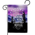 Angeleno Heritage He will cover you with his Feather Religious Bible Verses Double-Sided  Garden Flag, Multi Color AN579142
